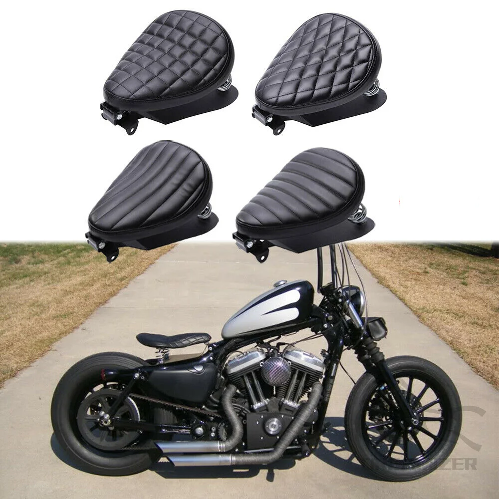 SET Motorcycle Retro Leather Solo Seat 3