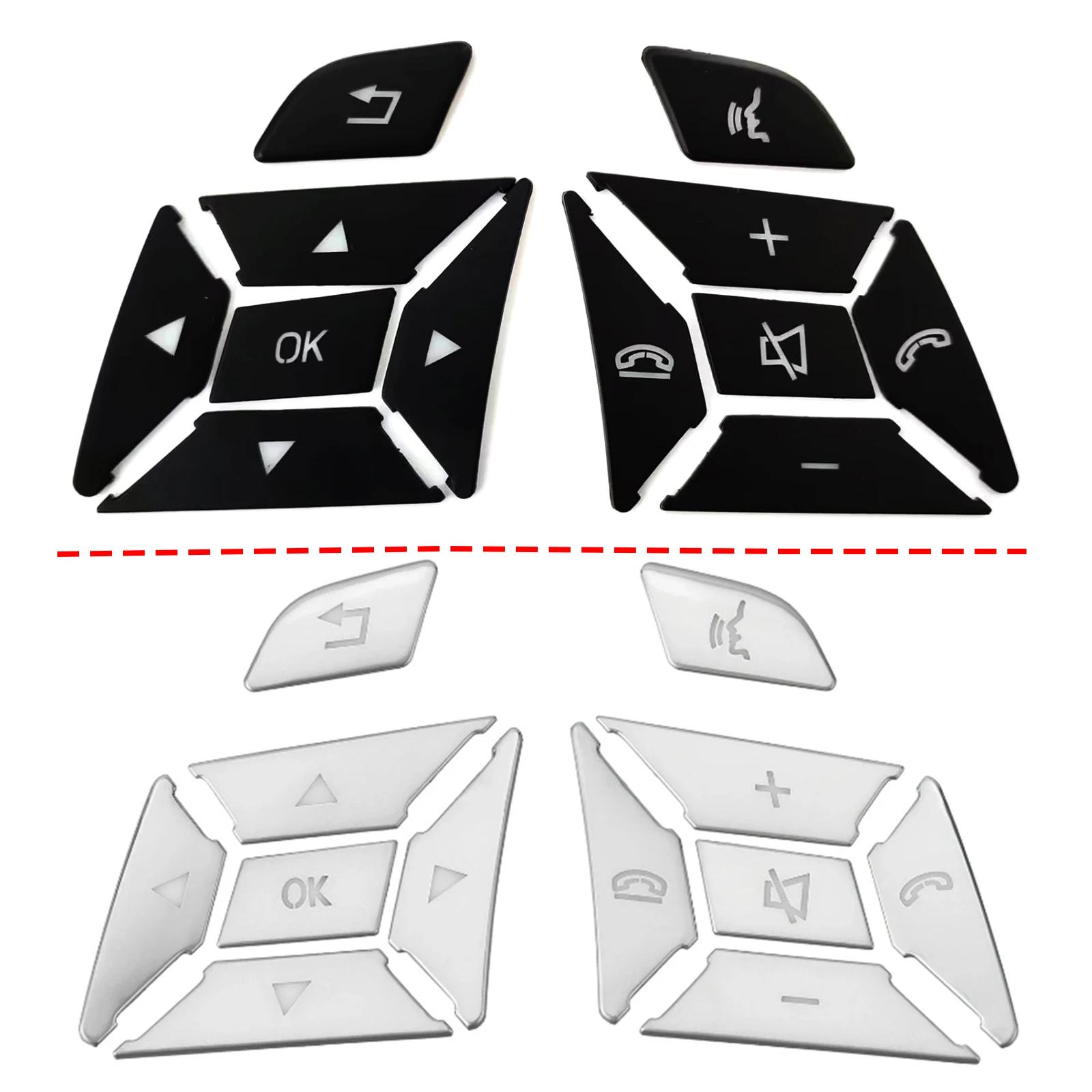 Steering Wheel Switch Button Kits Trim Cover Sticker Car Accessories For Mercedes-Benz CLA GLA 2014 2015 E Class W212 2010-2014