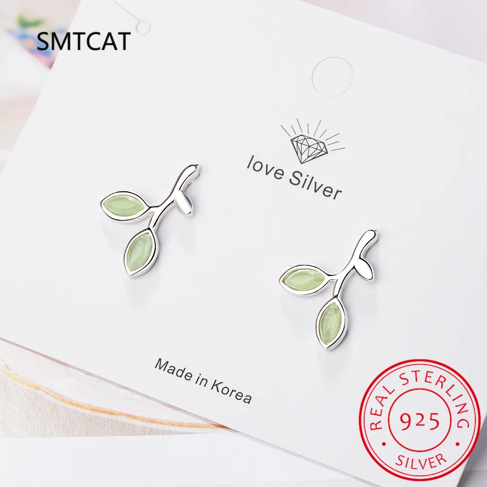 925 Sterling Silver Jewelry Sets Enamel Green Olive Branch Leaves Earring+Ring+Necklace+Bangle For Women