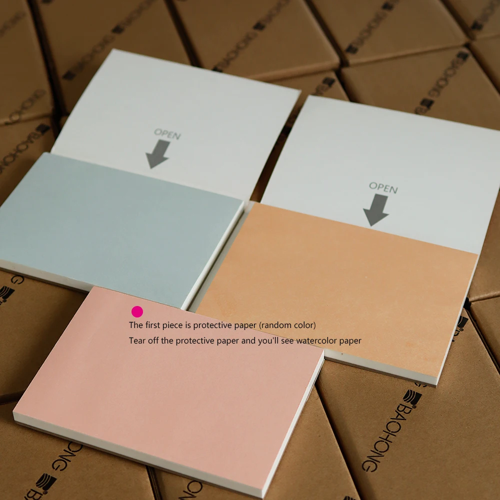 Baohong Watercolor Paper Pad 300g Academy Cotton 100% Color Lead Sketch Four Side Sealing Glue 20 Sheets/Copy 32k 16k 8k 3