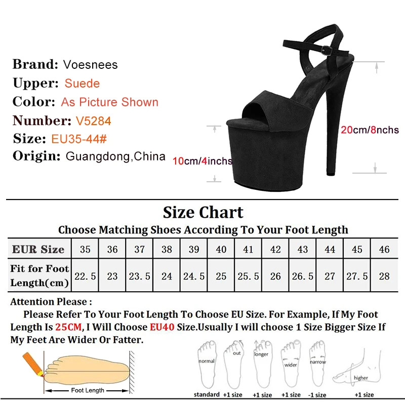 2026 Summer Sexy Platform Sandals Women 8Inches/20cm Suede Sandals Peep Toe Pole Dance Shoes Stripper Heels Nightclub  Stiletto