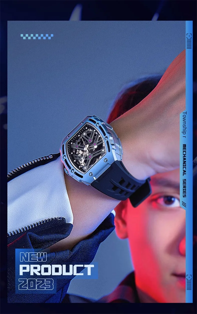 AILANG Nuovo orologio da polso sportivo meccanico scheletrato in acciaio inossidabile, orologio automatico impermeabile, orologi da uomo di marca superiore, Reloj Hombre_voghion.com