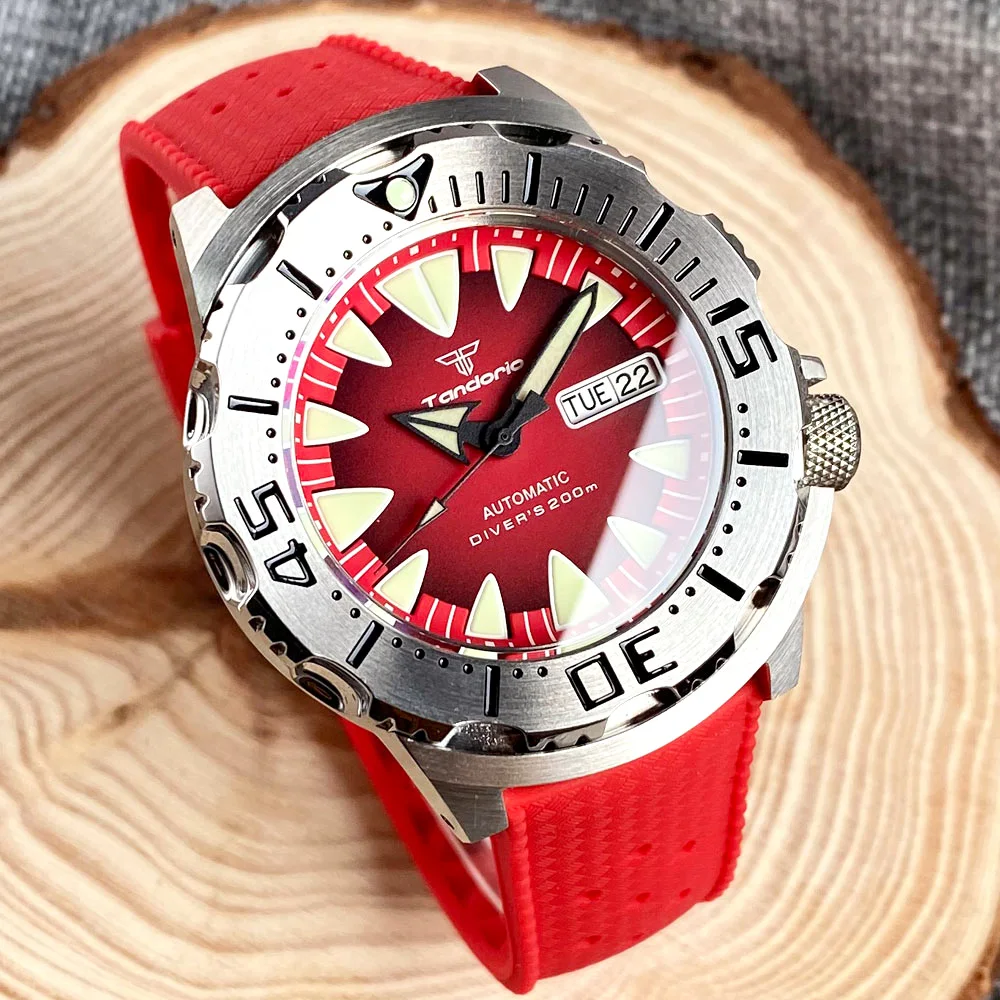 42mm Tandorio wasserdicht Stahl Monster Automatik uhr Männer nh36 