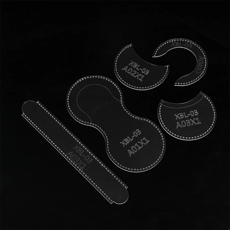 【Y3S】미니 동전 지갑 이어폰 보관 가방용 PU 공예 아크릴 템플릿 DIY 수제 바느질 스텐실 도구 DIY 만들기 초보자
