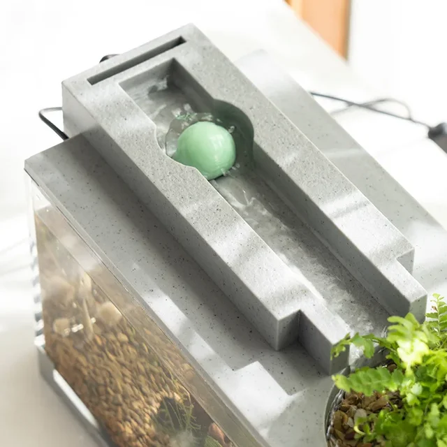 Petit poisson d'aquarium précieux, barre d'oxygène intégrée, filtre silencieux, eau qui verticalement, surpoids de vache, micro ornements de paysage de bureau 5