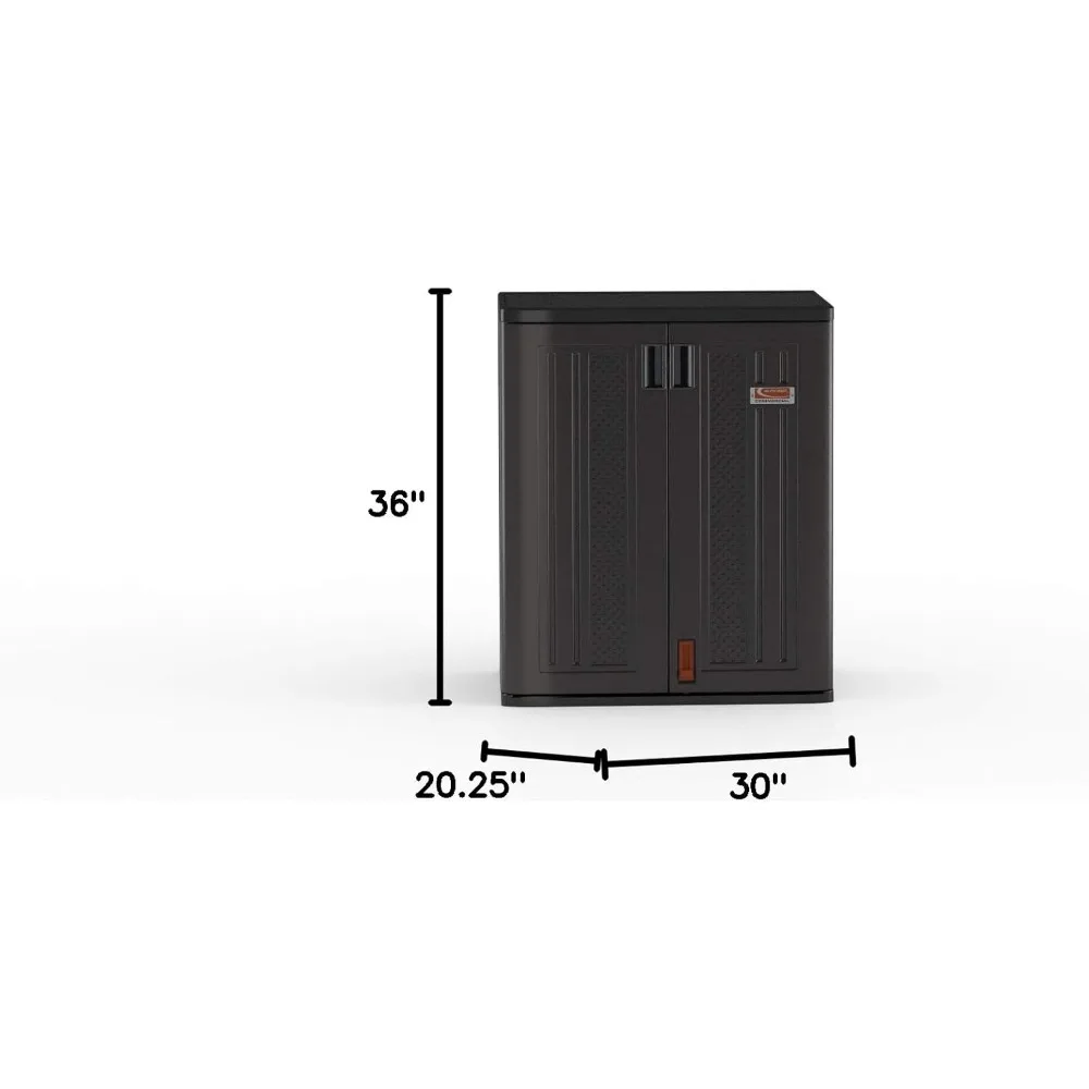 9 Cubic Ft. Heavy-Duty Resin Cabinet with 2 Shelves, Dark Grey 3