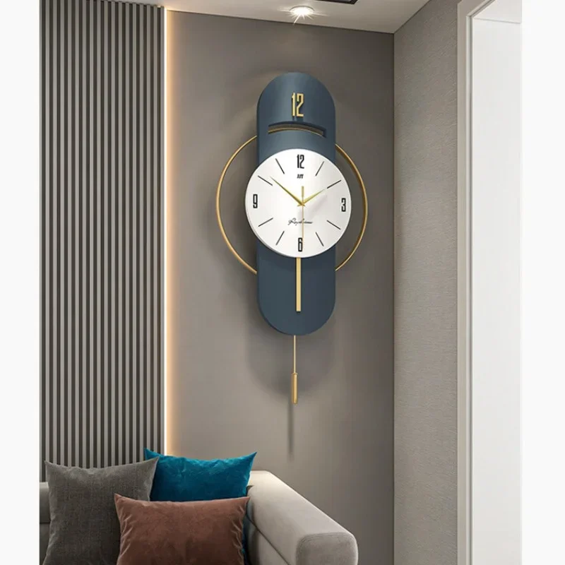 Large Wall Clock with Pendulum for Living Room Home Decor Wall Clocks Modern Design Swing Digital Wall Watch 4