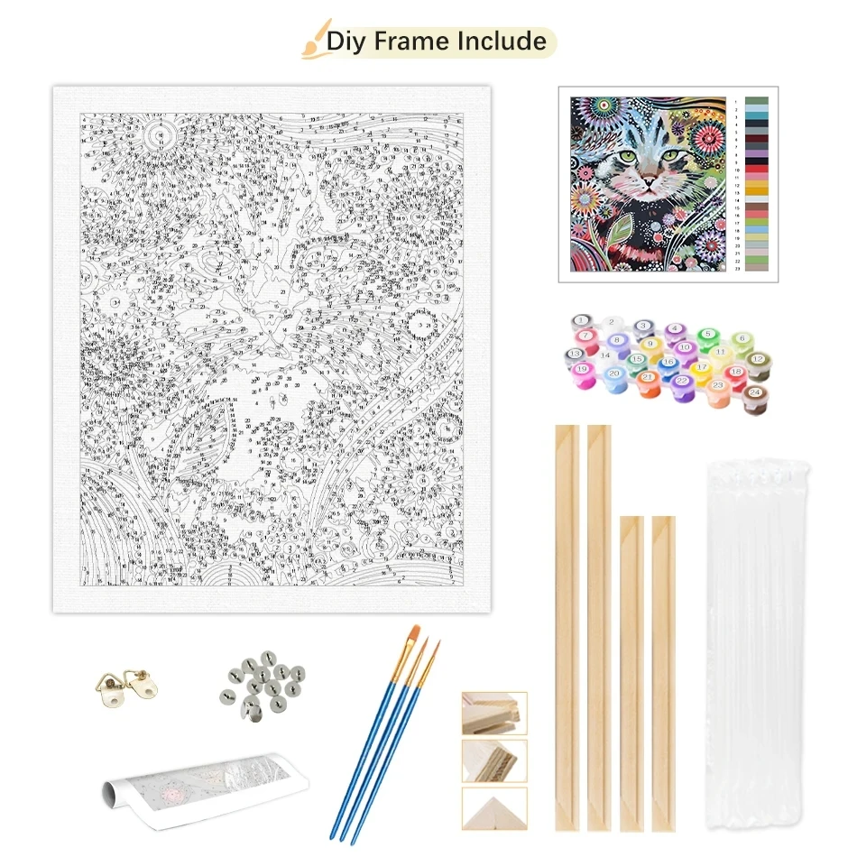 RUOPOTY Cornice Fai Da Te Dipingere Con I Numeri Kit Fiori Da Colorare Con I Numeri Per Adulti Artigianato Fai Da Te Artigianato Immagine di Arte Della Parete 4