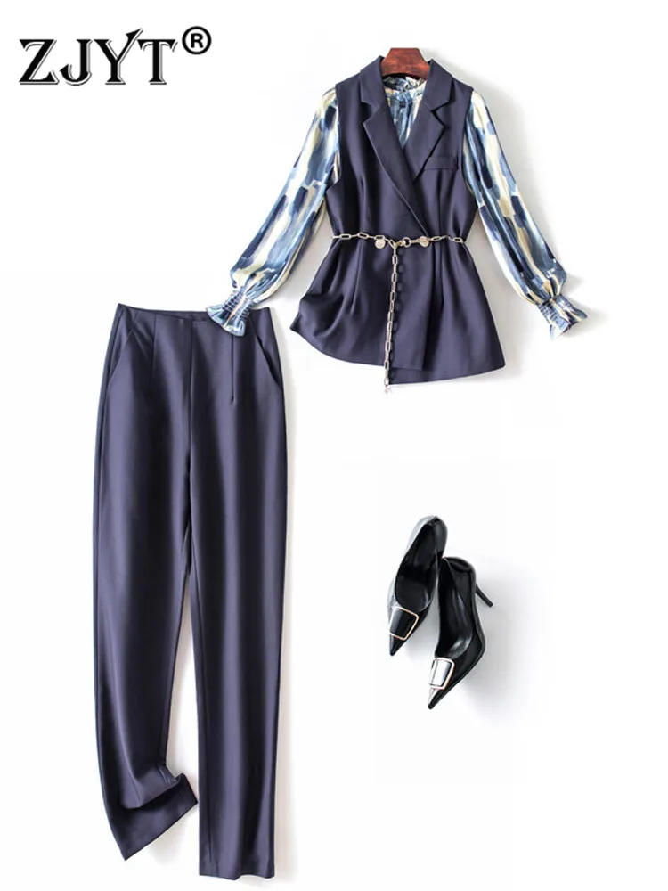 絶対見逃せない Zjyt 女性のためのエレガントなスリーピーススーツ オフィスウェア 春 長袖 ベストパンツ 3ピース 商品の特性 Signature Johaness Com