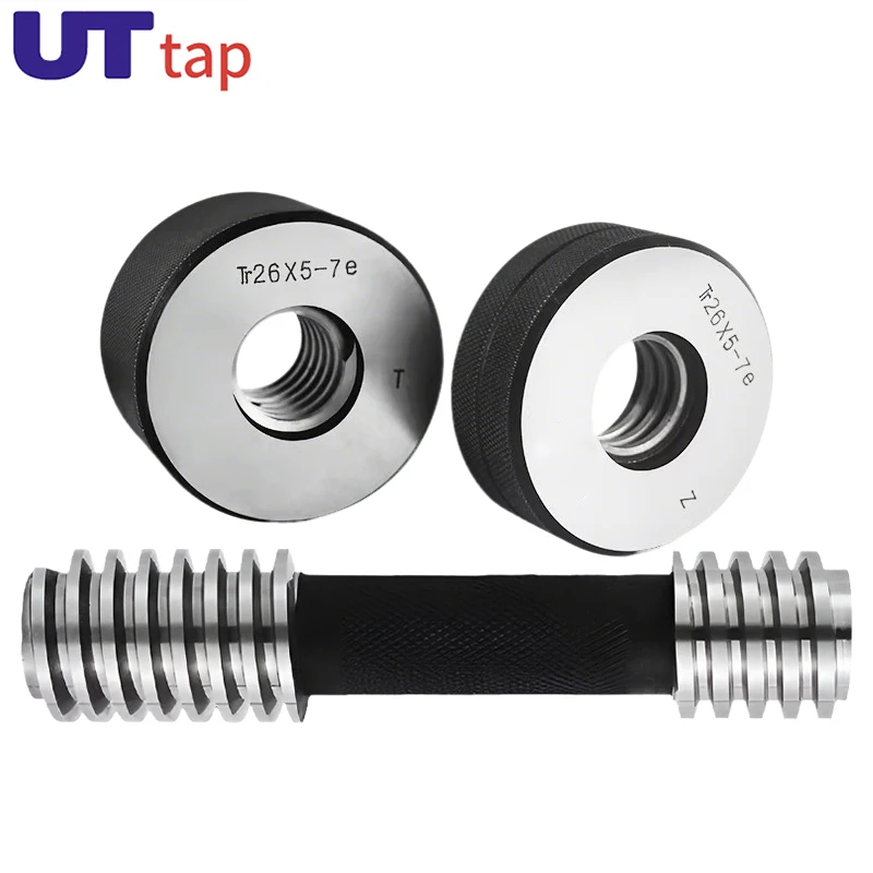 UT TAP 1PCS/SET 7H/7e Tr 유형 사다리꼴 스레드 플러그/링 게이지 측정 도구 Tr8-Tr30 고품질 GO 및 NOGO