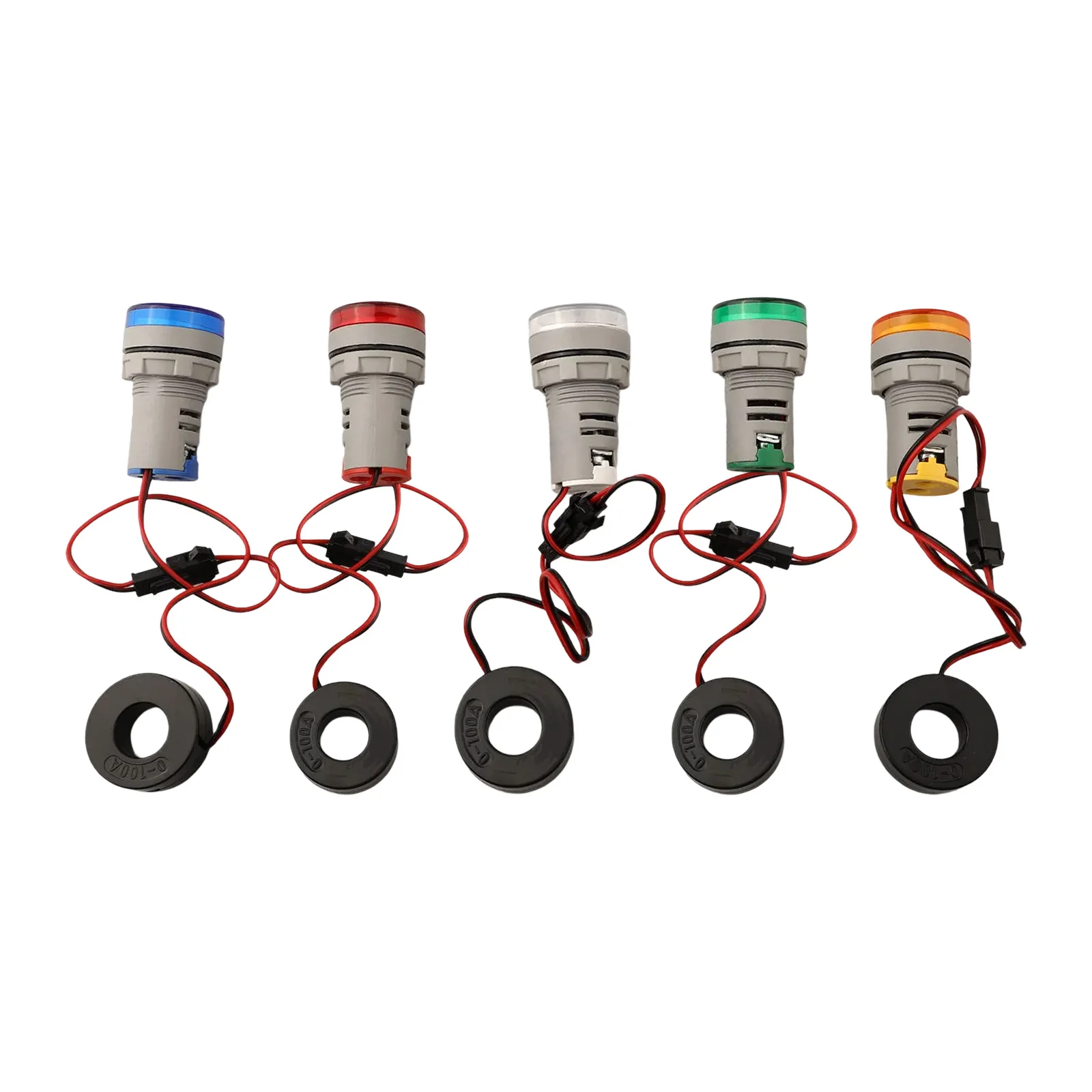 5pcs AC Volt Amp Meter AC 20-500V 0-100A Voltage Current Monitor Digital LED Display Digital Voltmeter Ammeter Volt Amp Tester 5