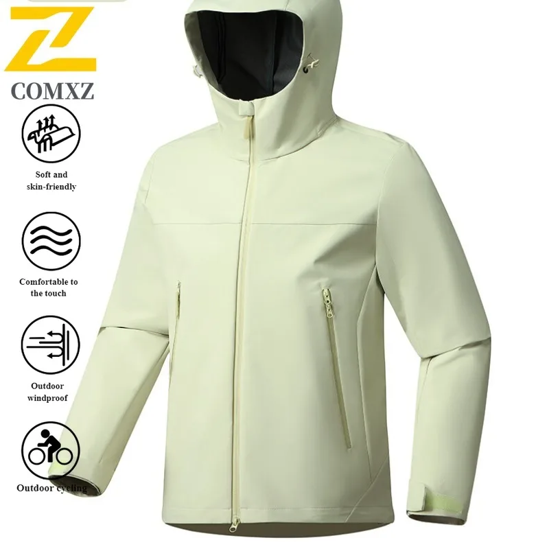 EIAO Windbreaker Men's Hooded Jacket Waterproof Windproof Outdoor Coat Spring Autumn Hiking Camping Sportswear Casual Trekking