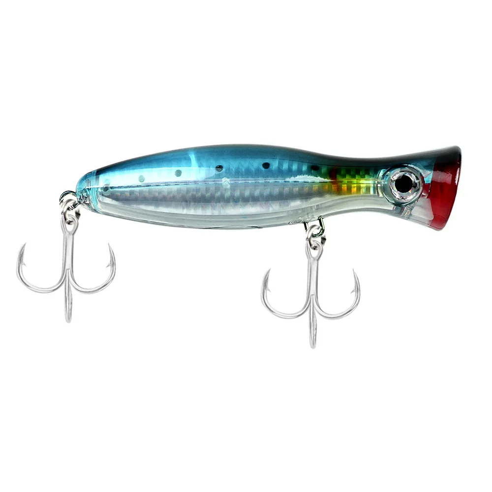 1 Stück/6 Stück 12,5 cm 40 g Popper Angelköder Harter Kunstköder mit 2 Dreifachhaken Karpfenangelköder Wobbler, Luya-Köder – Detail 9
