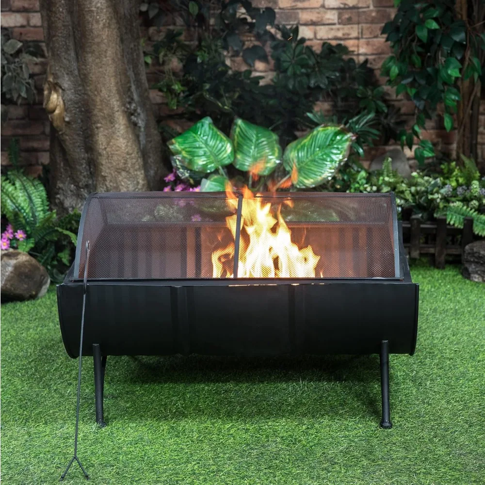 35-Inch Large Oval Barrel Wood Burner 1