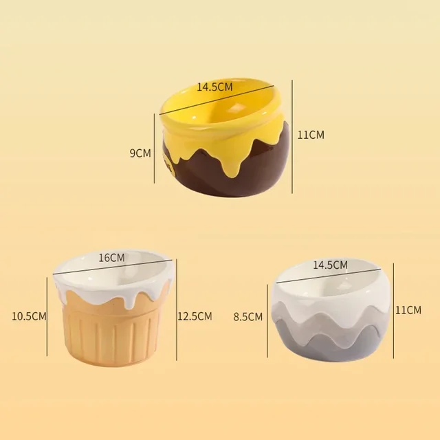 Pet Ceramic Bowl Honey Can Modeling Cat Food Water Feeders Elevated Small Dogs Drinking Cute Bowls 6