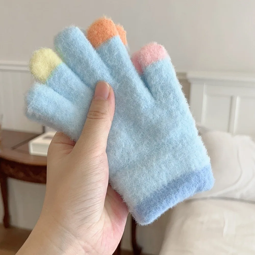 Warm Knitted Kids Winter Gloves for 4-10 Years Old