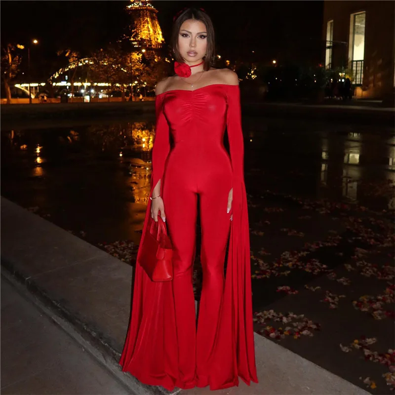 

Crystal Women 2024 Spring Autumn Long Sleeve Streetwear Bodycon Jumpsuit Overall One Piece Outfit Wholesale Items For Business