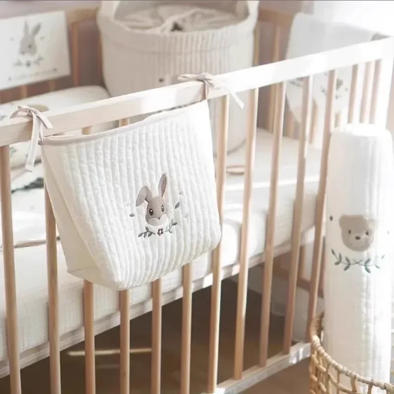 Fabric Storage Bag Ins Crib Hanging Bag Diaper Bag Baby Toy Storage Bag Diaper Bag Large-capacity Bedside 3