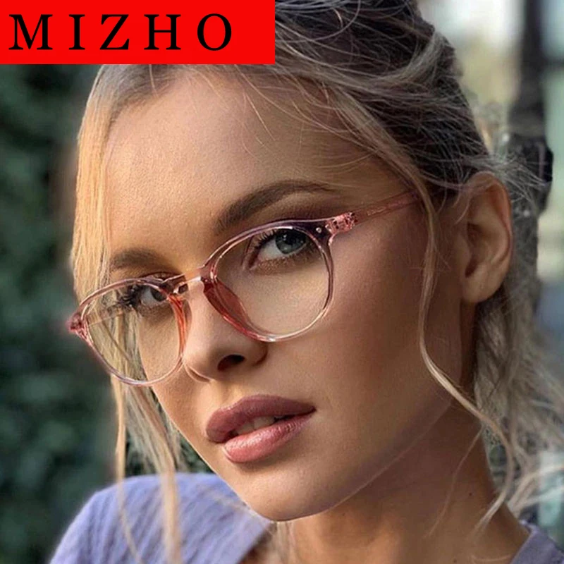 

MIZHO Filtering Protect Eyesight Anti Blue Light Glasses Ladies Look Phone Transparent Blocking Glare Computer Eyeglasses Women