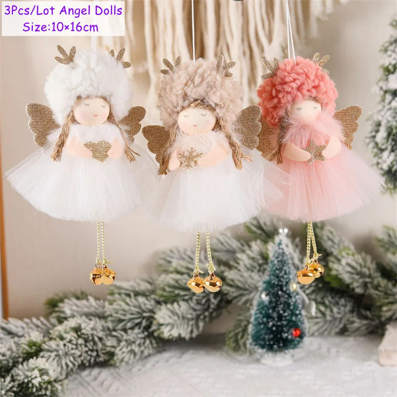 Navidad Christmas Cute Girl Doll Set for Home New Year Gift Xmas Tree Pendant