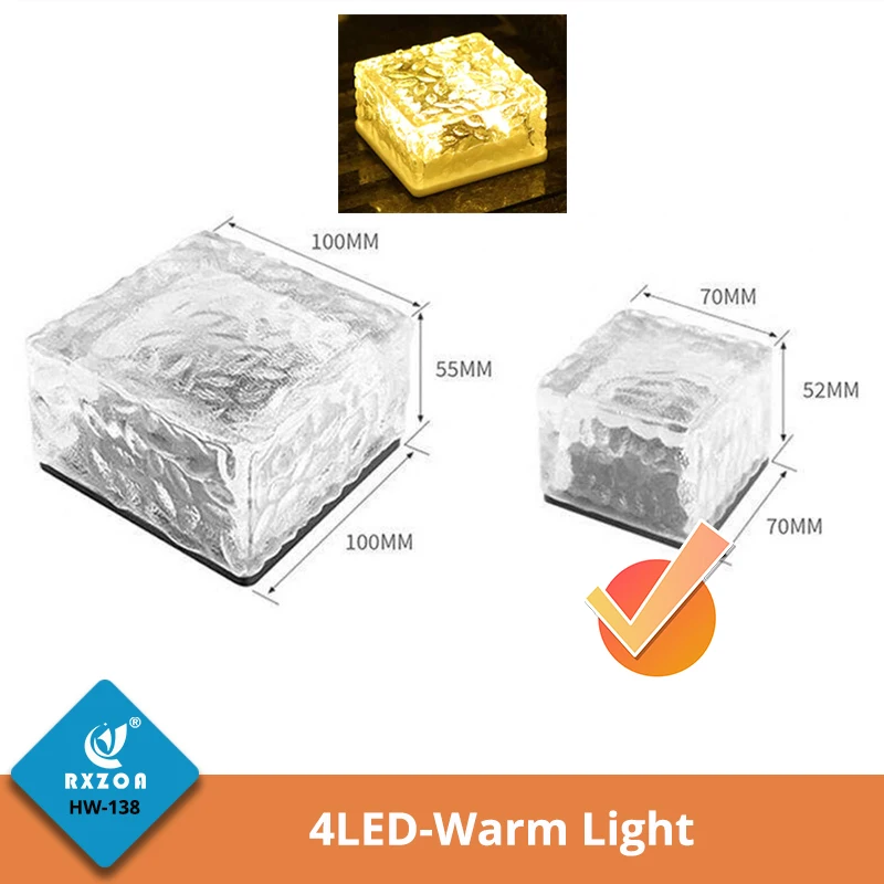 outdoor solar lanterns 4/6LED Solar Light Buried Ice Brick Light Lawn Light Outdoor Waterproof Decorative Lighting Suitable for Gardens Parks Walkways solar outside lights Solar Lamps