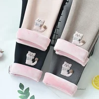 2024 Leggings Girls Velvet Pants Autumn Winter Kids Cotton Stretch Warm Trousers Baby Girls Pants 2