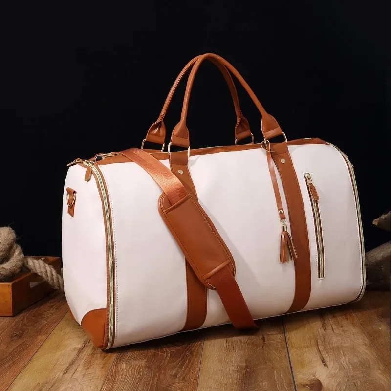 Convenient travel carry on clothing bag large PU leather luggage bag women's fashion