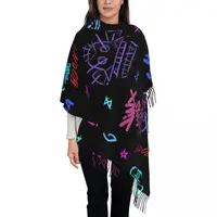 Jinx Monkey Anime Scarf for Womens Fall Winter Shawl Wrap Arcane Game Long Shawl Scarf Ladies 1