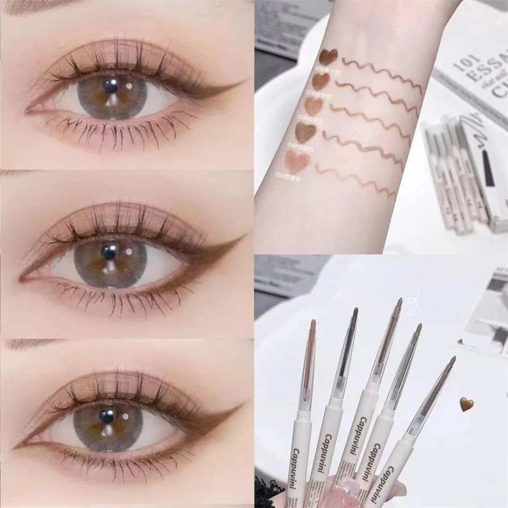 Matte Lying Silkworm Eyeliner Gel Pen Waterproof Not Blooming Quick Drying Eye Liner Pencil Tea Brown Eye Shadow Pen Makeup