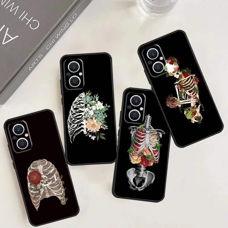 Skull Bones Botanica Funda Per Oppo Reno 8 4 5 6 7 Lite 8T 4Z 5Z 10 Pro Oppo Find X3 X2 Neo X5 Lite X6 Pro Case