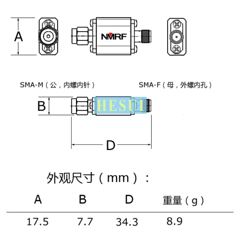 Détail du filtre passe-bande 2.4GHz 2450MHz avec étiquettes, utilisé pour anti-interférence WiFi Bluetooth Zigbee.