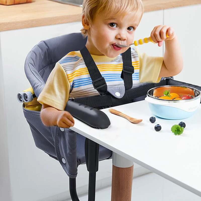 

Portable Baby Booster Dinner Chair Oxford Water Proof Fabric Baby Chair Seat Safety Belt Feeding High Chair 0-36 Months baby