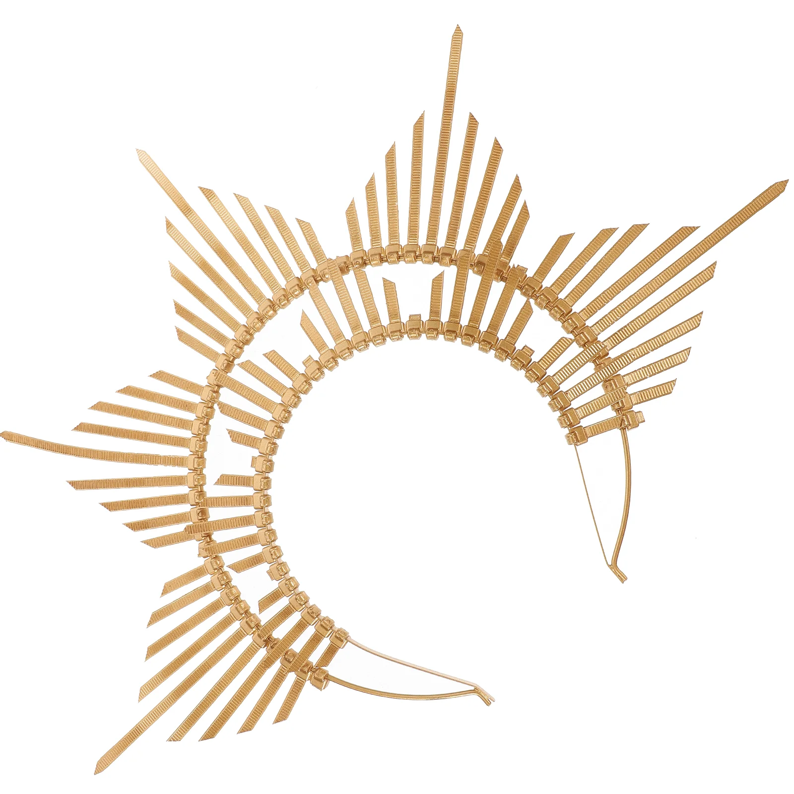 

Goddess Headpiece Sunburst Headband Gothic Accessories Spiked Halloween Gold Cosplay for Women Crowns Women's