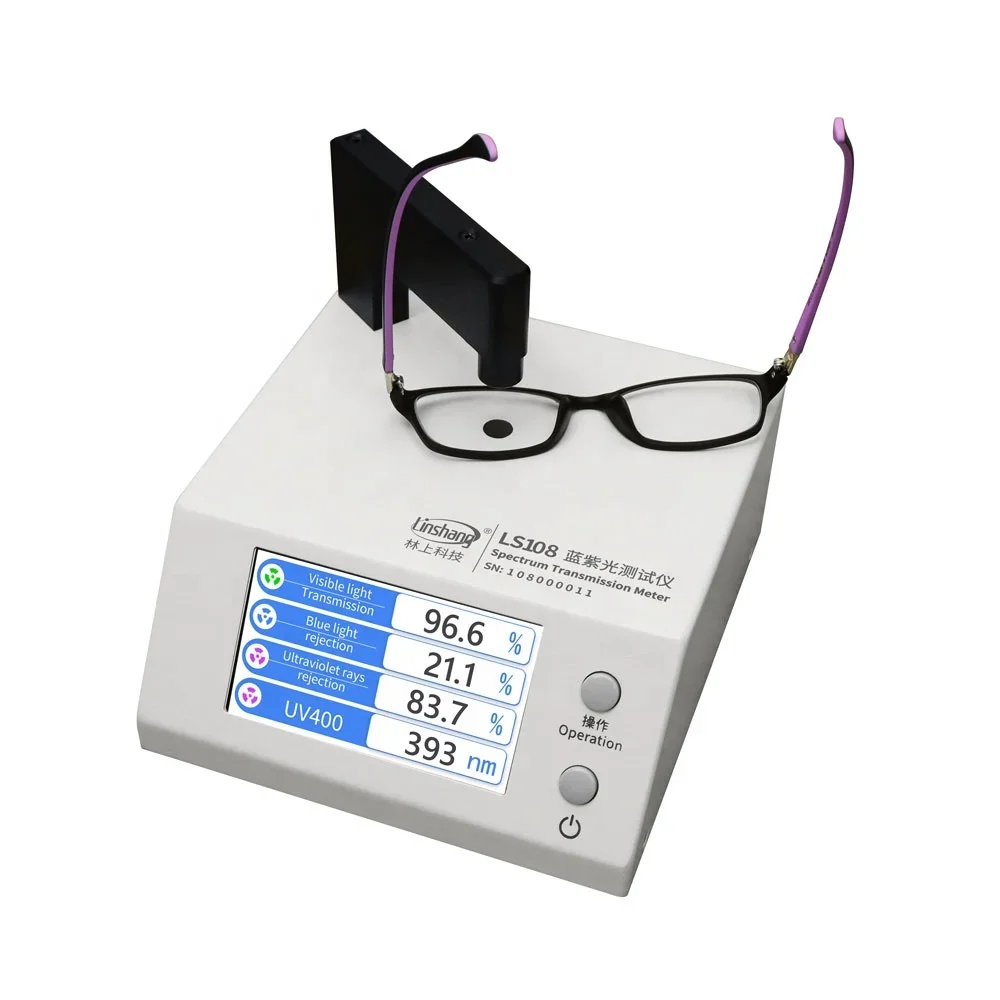 Spectrum Lens Transmission Meter Linshang LS108 for Anti-blue Eyeglasses with UV400 VLT Blue & Violet Light Transmission