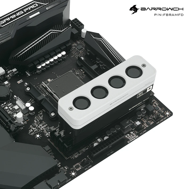 

BARROWCH DD5,DDR4 Memory Aluminum Heat Sink,RAM Fan Air Cooling Heat Dissipation Armor Vest,Support 2,4 Channels,FBRAMFD