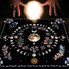 1PC Moonlight Flower Tarot Card Table Cloth, Altar Card Mat, Witchcraft Astrology Supplies Decorative Card Mat 1