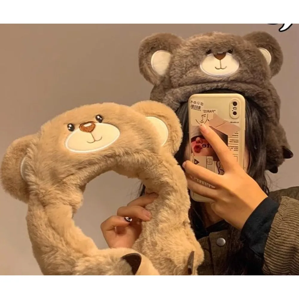 Winter plush earmuffs, unique style and personality, cute little bear, warm and comfortable, wearing it is both beautiful and warm_voghion.com