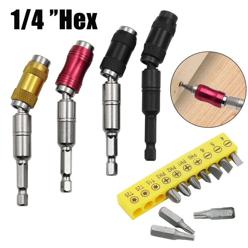 1/4"Hex Pivoting Drill Bit Quick Change Drive Guide Drill