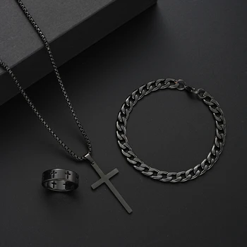 Stainless Steel Bracelet Necklace Ring for Men Women