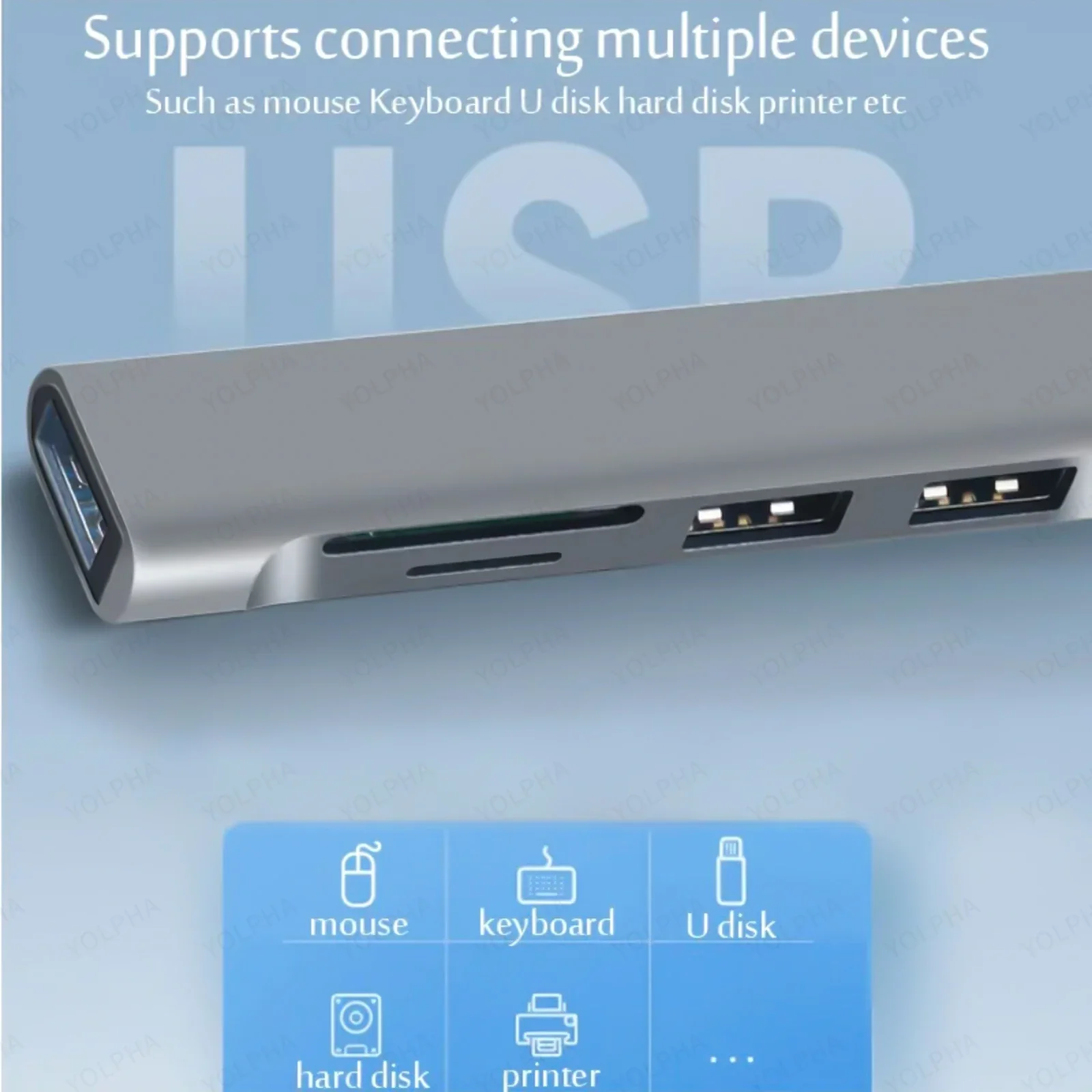 5 In 1 Usb Hub Sd Tf Card Memory Card Reader OTG Adapter High Speed Multiport Macbook Computer Usb 3.0 2.0 Hub Splitter usb hub adapter memory card reader usb port adaptor usb hub converter cable converter