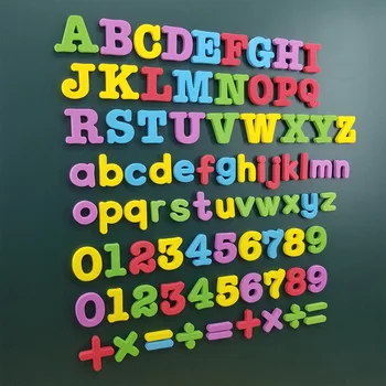 Lettere magnetiche Numeri Alfabeto ABC 123 Magneti per frigorifero Set di giocattoli educativi per l'apprendimento prescolare in plastica Matematica maiuscola minuscola 1
