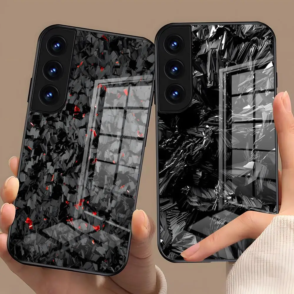 Premium Forged Carbon Fiber Shockproof Glass Phone Case