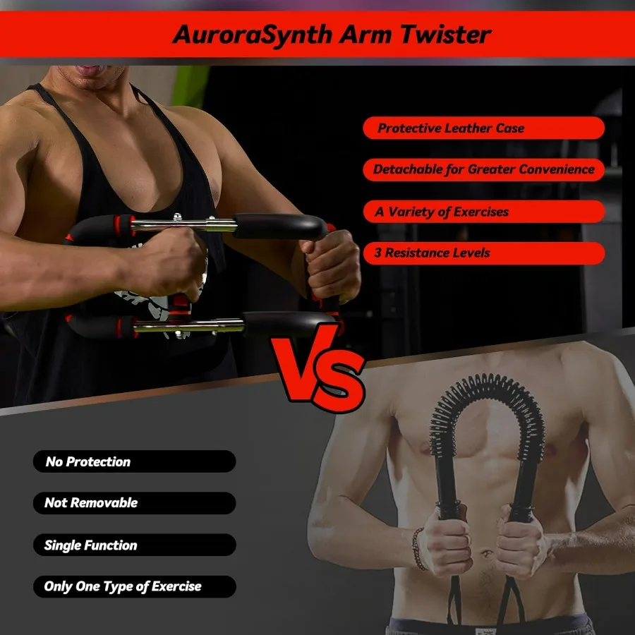 Twister Arm Trainer, Adjustable Chest Workout Equipment with 6 Resistance Levels Springs (30-160 Lbs), Arm Trainer for Men & Wom