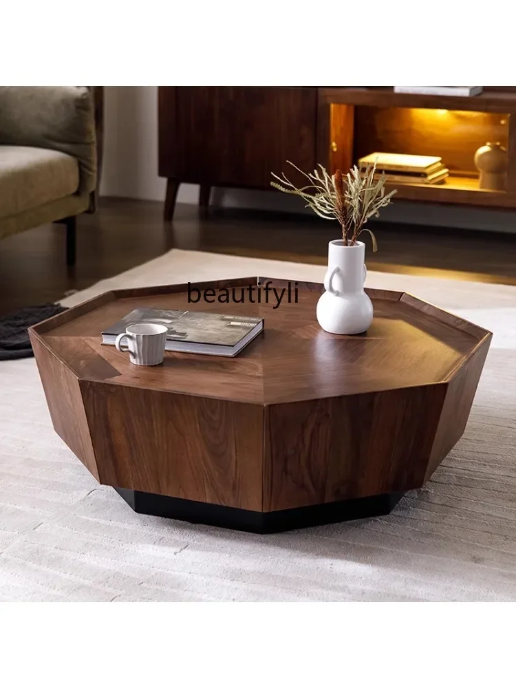 

North American Black Walnut Wooden Tea Table Log Living Room Solid Wood Furniture Nordic Simple Tea Table Square Tea Table