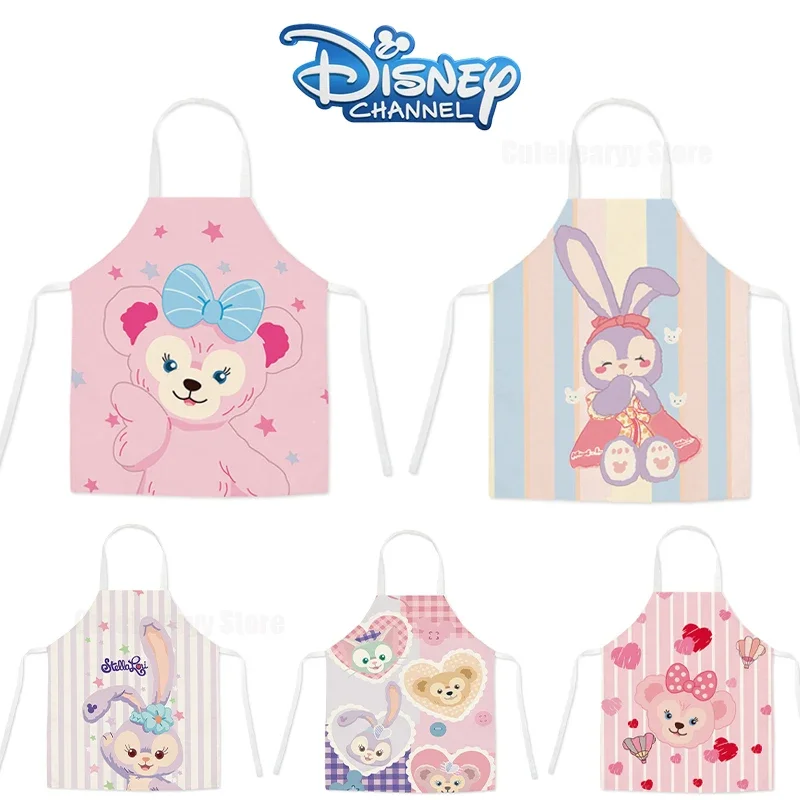 Disney StellaLou Parent-child Apron New Cute Cartoon Fashion Kids Woman Waist Waterproof Oilproof Sleeveless Halterneck Apron