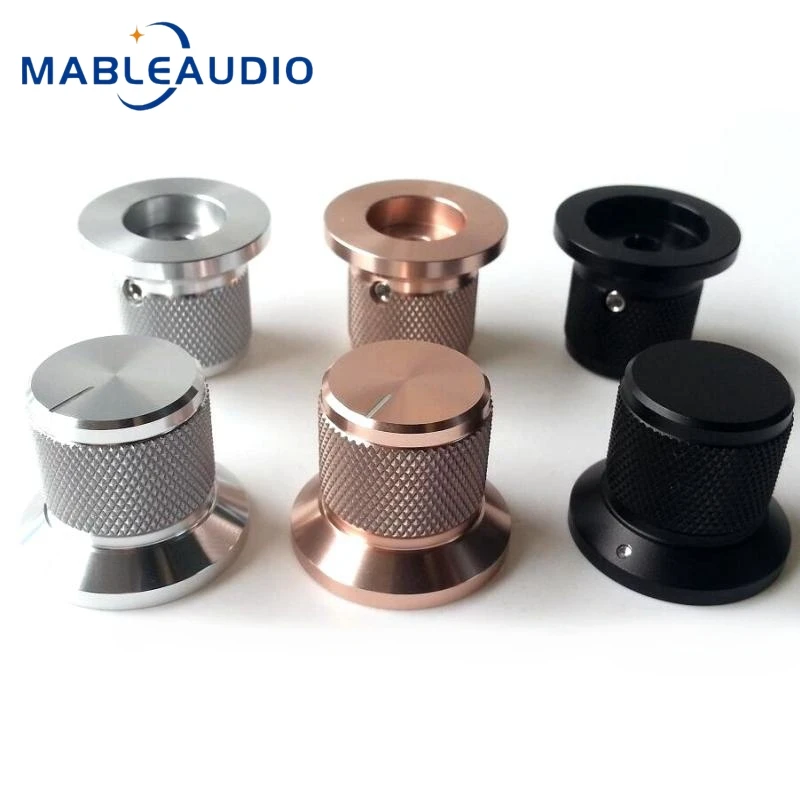 1PCS 30X22X25mm Aluminium Legierung Solide Knopf Gitarre Effektor Volumen Potentiometer HIFI Sound Verstärker Rändelknopf