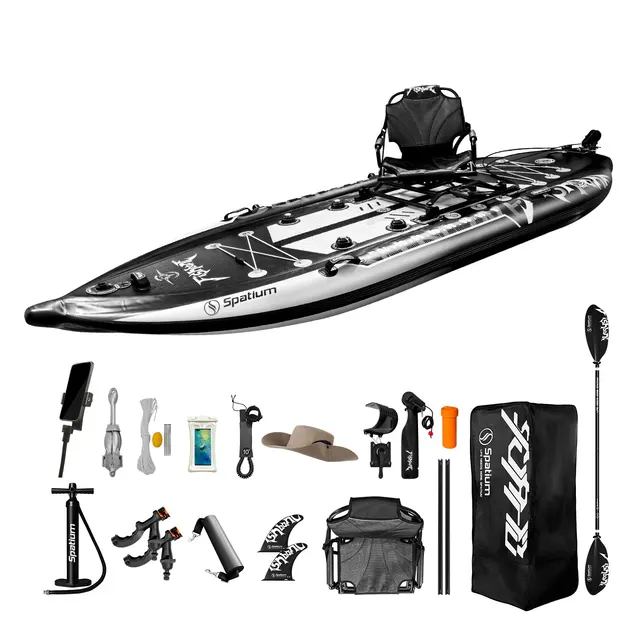 20807-3d3f0e.jpg Inflatable Fishing Paddle Board Triple Chamber Stand Up Paddle Board 11'*48"*6",Fishing Kayak with Premium Accessories