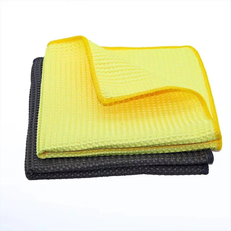 40x40cm 유리 세척 타월 노란색 회색 세척 타월 자동차 디테일링 건조용 천 주방용품 청소 액세서리