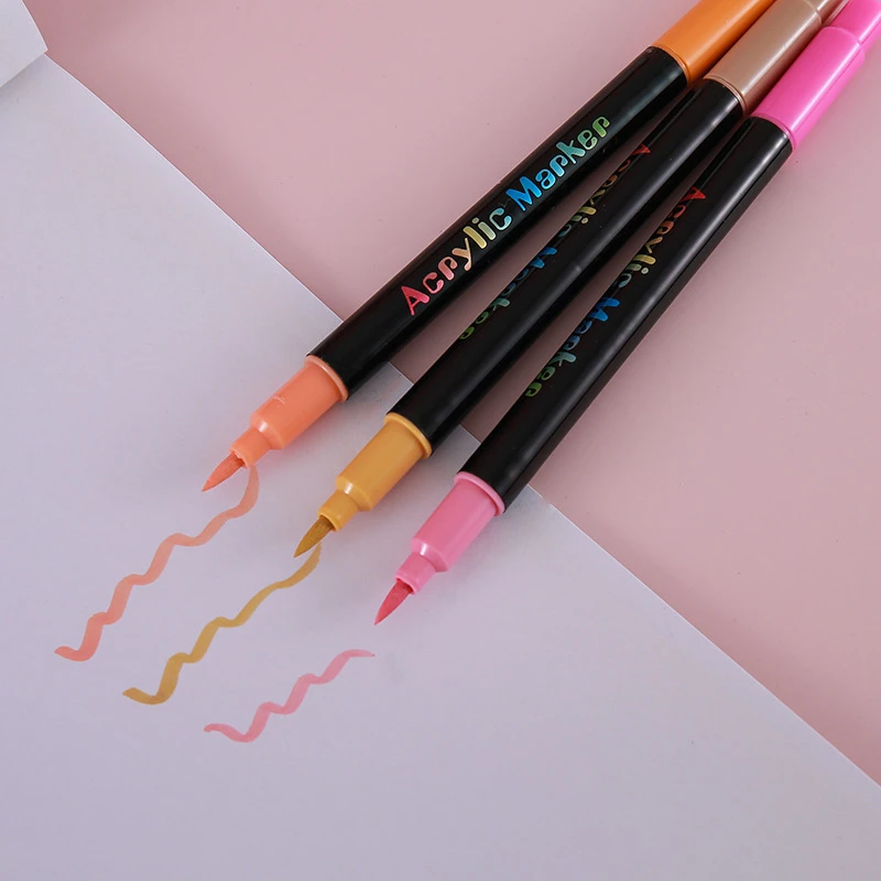 24-120 Farben Dual-Tip Acryl-Marker-Set Pinselstifte für Steinmalerei, Leinwand, Holz, Keramik Kunstbedarf für Kinder – Detail 2