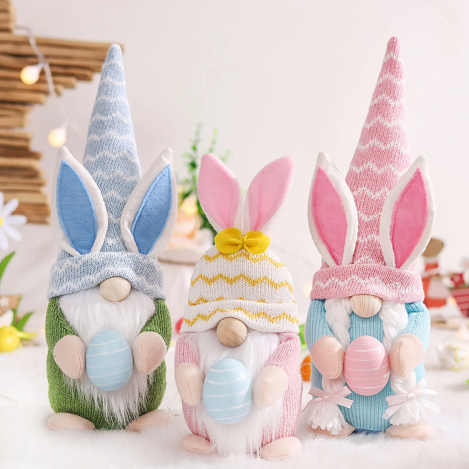 2022 Easter Bunny Elf Dolls Eggs Rabbit Party Happy Easter Party Decor ...